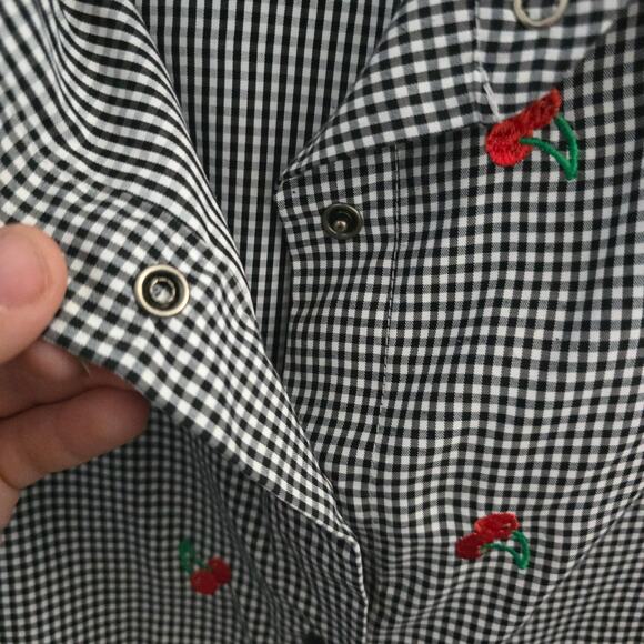 Hemet Cherry Gingham Button Front Top Size 3X – Rockabilly, Pinup, Cottagecore - Picture 6 of 7